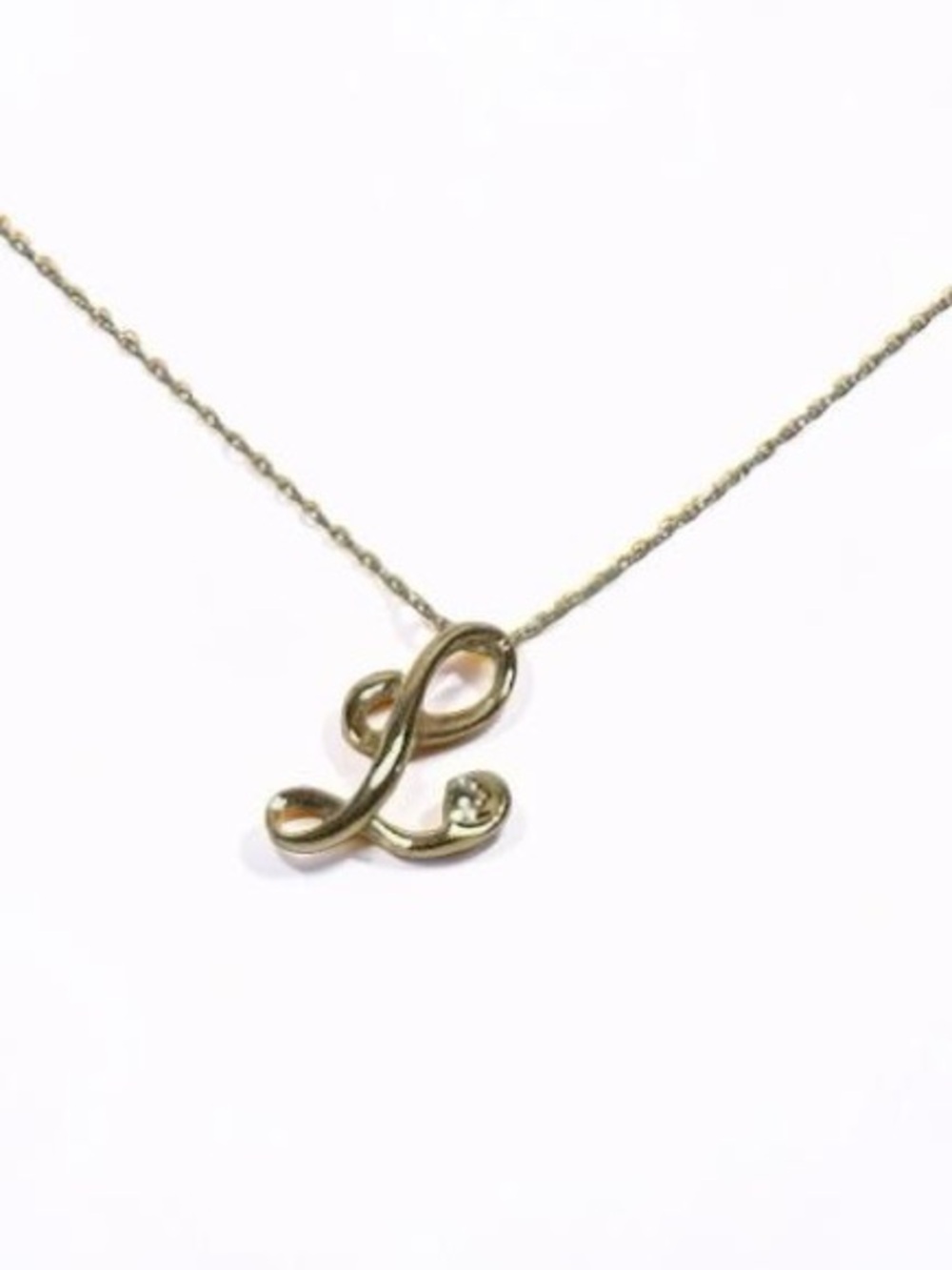 14K 🌟Yellow Gold 1.25 Grams  Letter L  Diamond 0.05 carat Initial Necklace
